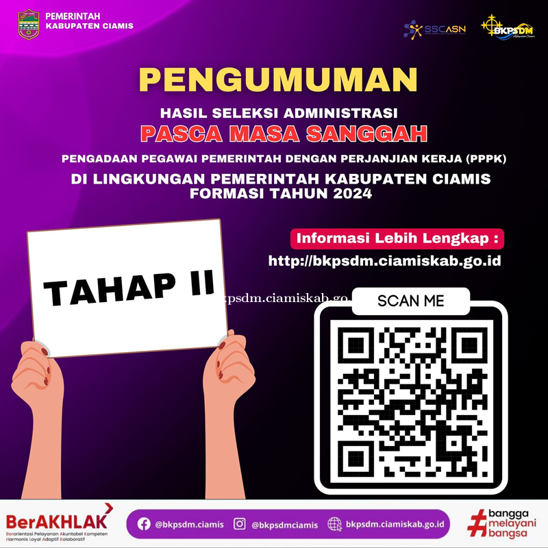 PENGUMUMAN HASIL SELEKSI ADMINISTRASI PASCA MASA SANGGAH PENGADAAN PPPK